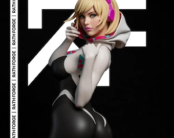Spider Gwen 1-4 & 1-6 Scale STL Pre Supported and Non Supported 3D Print File