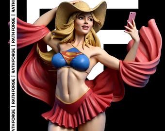 Summer Heroine 1/6 Scale Statue | Beach Selfie Model 3D Print Digital Download
