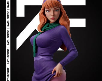 Daphne NSFW STL 3D Print Model Stylish Cartoon Pin-Up Figure 1/6 Scale