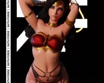 Wonder Woman NSFW 1:6 STL 3D Print File Non Supported Resin Statue Model