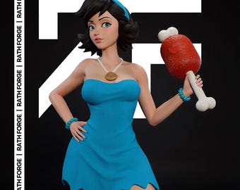 The Flintstones Betty Rubble NSFW STL 3D Print Model 1/6 Scale