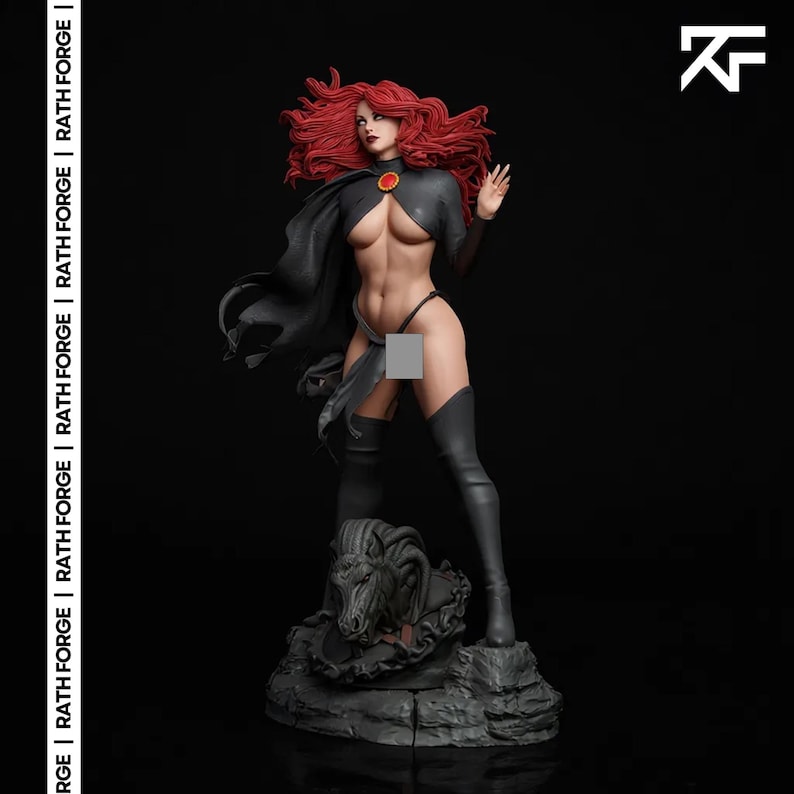 flowing hair dark fantasy figure