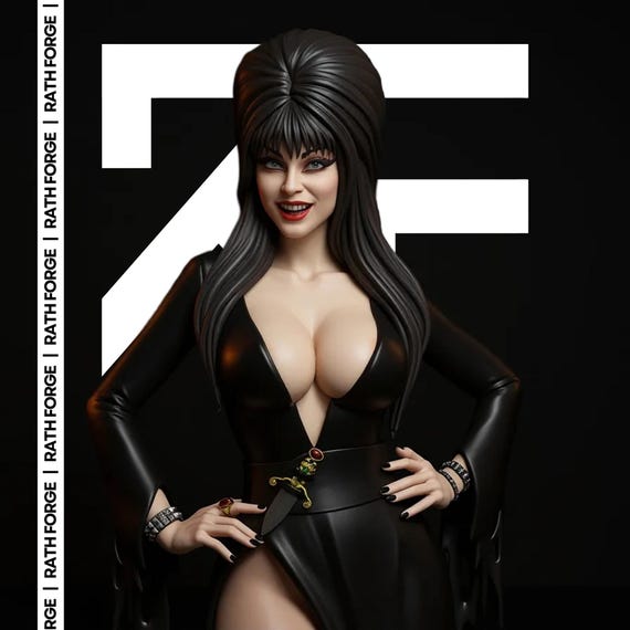 Elvira Mistress of the Dark 1/6 Scale Statue | Gothic Horror 3D Print File Digital Download
