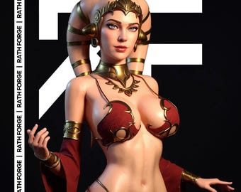 Twilek Hostess Star Wars STL | Alien Dancer Figure | 1/4 Scale Statue | Ryloth Beauty Model | Pre-supported & Non-supported 3D Print File