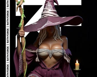 Anello Recluse Elden STL / Figura della maga Sellen / Statua in scala 1/6 / Opzioni SFW e NSFW / Modello di strega Glintstone / File di stampa 3D digitale