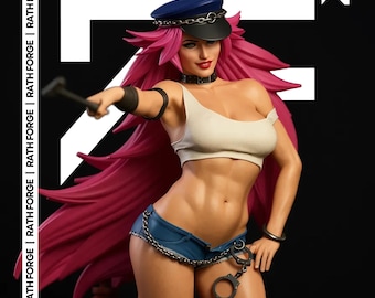 Poison Street Fighter STL | Mad Gear Manager | Schaal 1/4 - 1/6 | SFW en NSFW | Brandkraanbasis | Vooraf ondersteund niet-ondersteund 3D-afdrukbestand