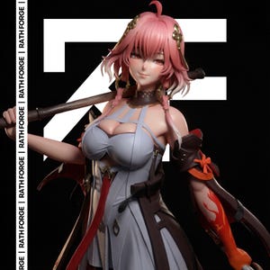 Changli Wuthering Waves 246mm STL 3D Print File Pre-Supported Anime Figure Split Model