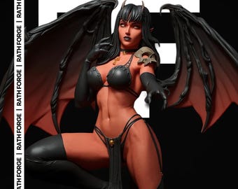 パーガトリ STL | 吸血鬼の女神フィギュア | 1/6スケール像 | SFW & NSFWオプション | カオスコミックモデル | 非対応 - 非分割3Dプリントファイル