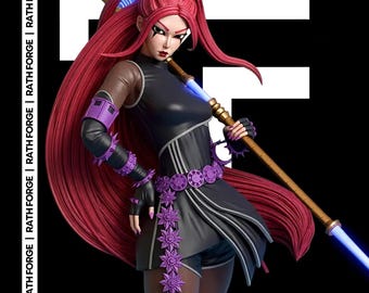 Mira K-Pop Demon Hunter STL  | 1/6 Scale Statue | Cyber Scythe Girl | Pre-supported & Unsplit | Digital 3D Print File
