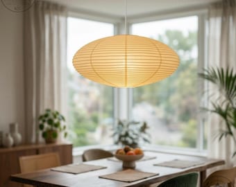 Rice Paper Luminaire Pendant Lamp Ceiling Suspension Hanging Light for Wabi-sabi Modern Home Fixture