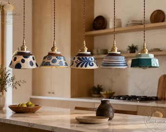 Creative Ceramic Copper LED lamp For Modern Minimalist Luxury Indoor Lighting Fixture Wabi Sabi Kitchen Ornament Island Art Pendant Light
