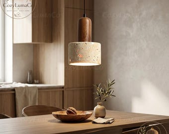 Modern Wabi Sabi Travertine Pendant Lamp Yellow Marble Kitchen Island Hanging Light Dining Room Restaurant Chandelier Bedside Drop Light