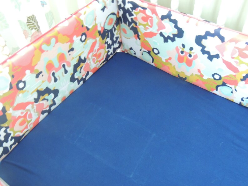 Aqua and coral crib bedding Clearance