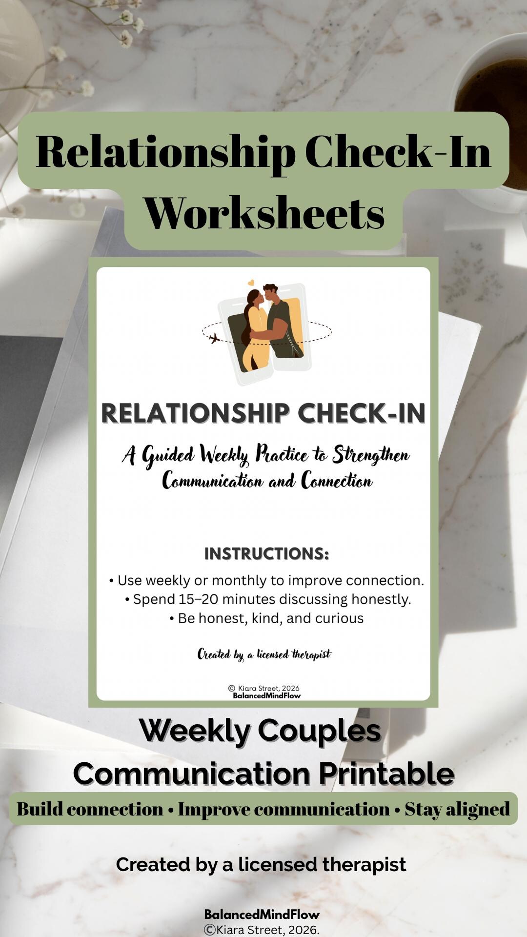Relationship Checklist.pdf Relationship Check-in Worksheet for Couples | Weekly Communication ...