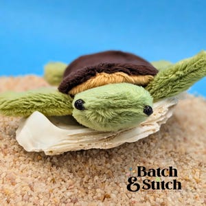 Handmade Weighted Minky Turtle Plush, Reversible Shell Fidget Toy