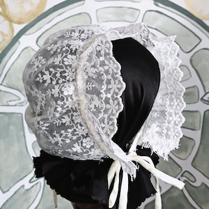 Antique lace baby christening bonnet