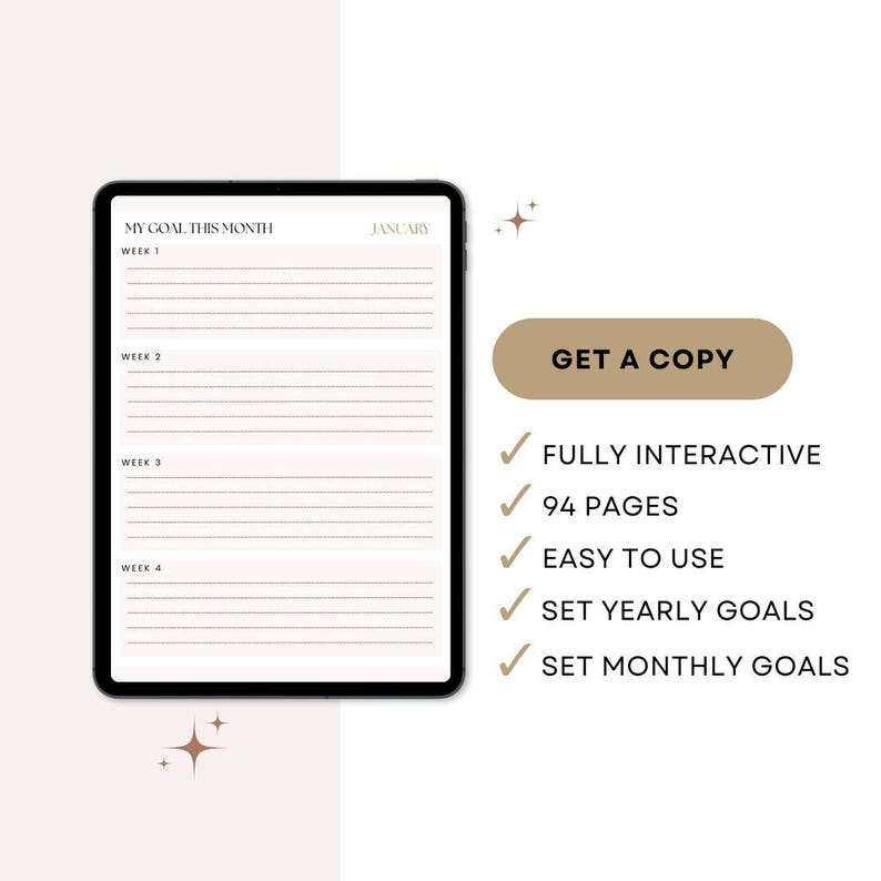 Interactive Digital 2026 Planner PDF Monthly and Weekly Luxury ...