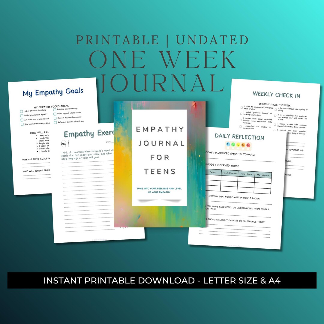 7-day Empathy Journal for Teens | Middle & High School SEL Mini ...