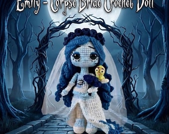 Emily Corpse Bride Crochet Doll | Handmade Gothic Amigurumi | Emily amigurumi | Collectible Art Gift | Gift for Tim Burton Fans