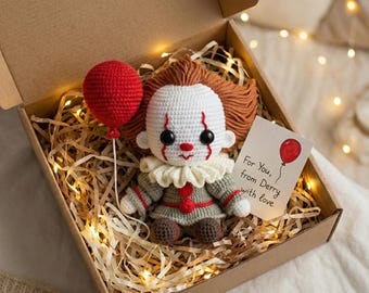 Pennywise Crochet Doll For Horror Lovers | Unique Horror Gift Idea | Horror Movie Inspired Doll | Halloween Decor | L66D