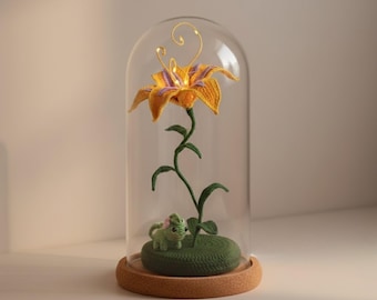 Crochet Sundrop Lily Flower Lamp | Handmade Cotton LED Floral Light | Cozy Rapunzel Inspired Home Decor Gift | Gift for Her | L25M