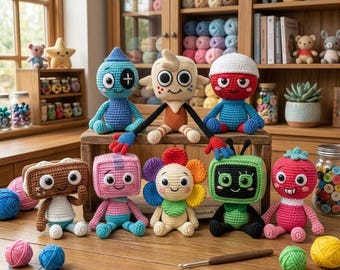 Dandy’s World Astro Plush Toy | Handmade Crochet Astro Doll | Cute Gamer Room Decor | Fan Made Character Gift | Amigurumi Plush | L89M