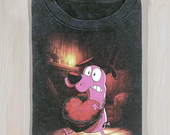 Courage The Cowardly Dog Comfort Colors®T-shirt Retro Cartoon Nostalgia 90s Shirt, Animal Lover Tee Gift Unisex CLothing