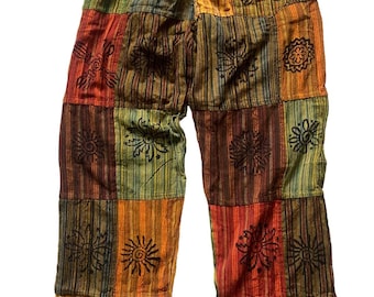 Unisex  hippie style patchwork trouser