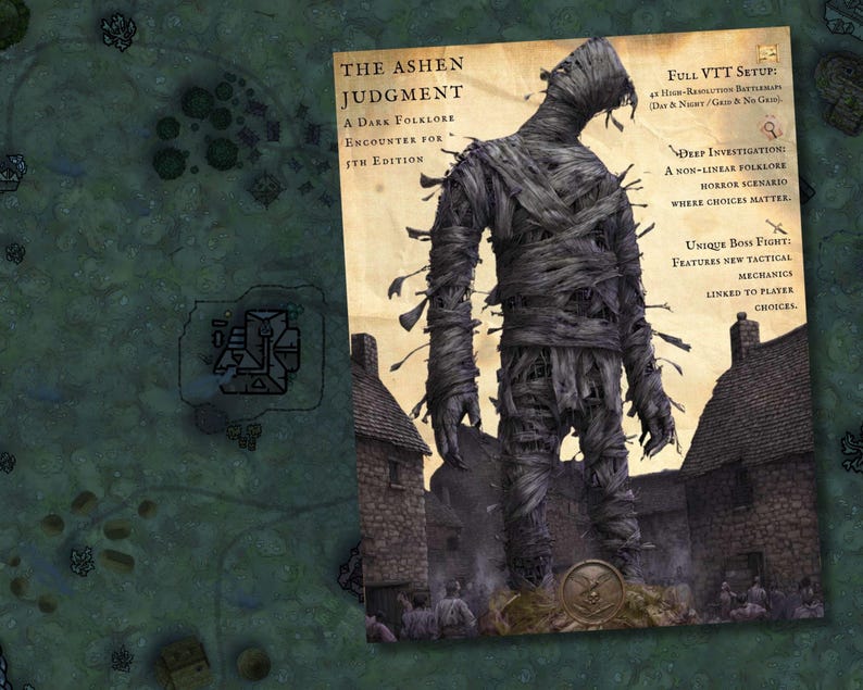 Rpg Modules The Ashen Judgment D&D 5e Adventure | Dark Folklore Horror RPG Module ...