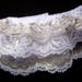 3 inch wide Gathered Lace Combo White/Gold Triple Ruffle.price for 1 yard