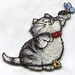 cat with butterfly iron on patch
