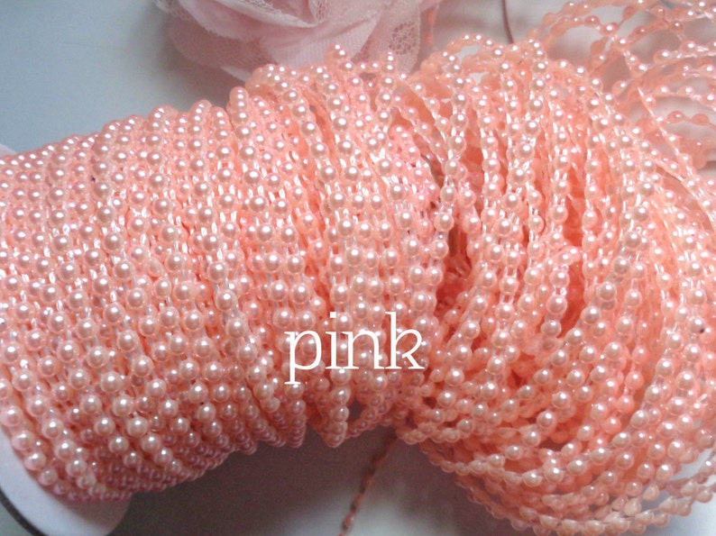 1//8 inch wide flat back pearl trim //price for 2 yard// select color//