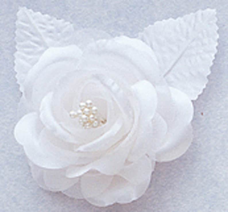 2.5 White Silk Single Rose Flowers price for 4 roses