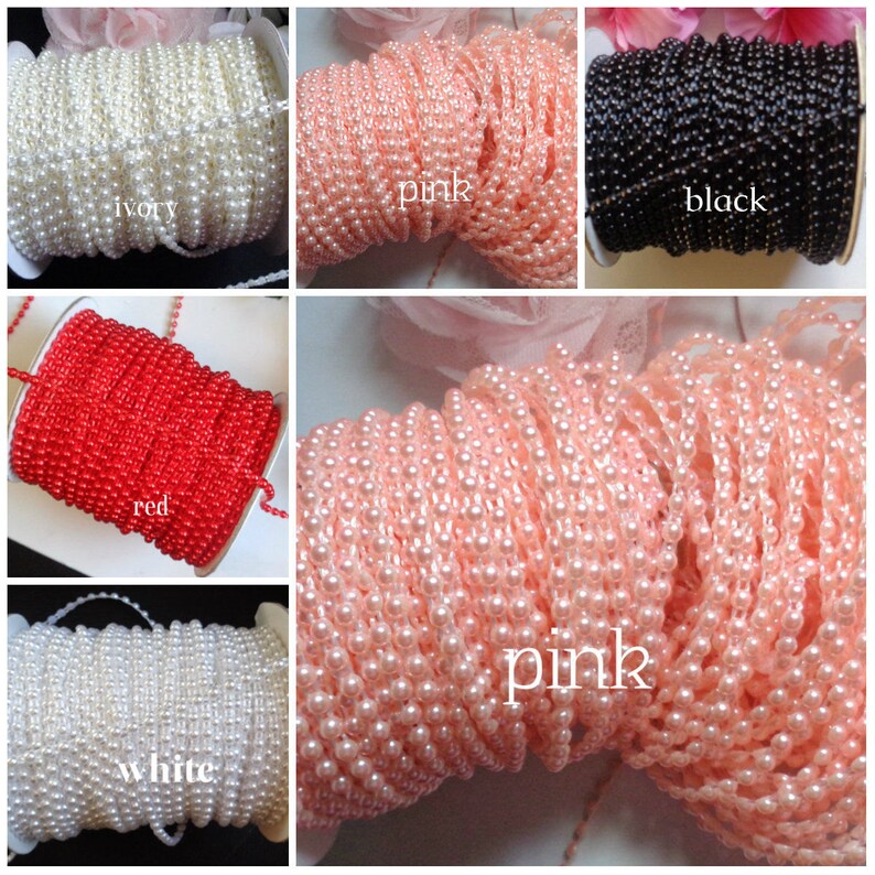 1//8 inch wide flat back pearl trim //price for 2 yard// select color//