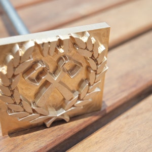 Branding Iron with Wooden Handle, custom leather stamp, leather stamp, custom wood stamp, wood stamp, branding iron, leather stamping