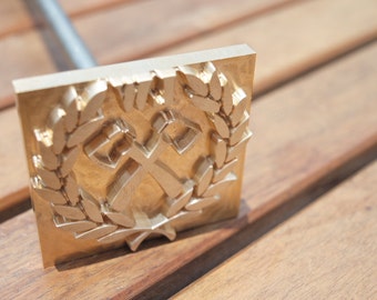 Branding Iron with Wooden Handle, custom leather stamp, leather stamp, custom wood stamp, wood stamp, branding iron, leather stamping