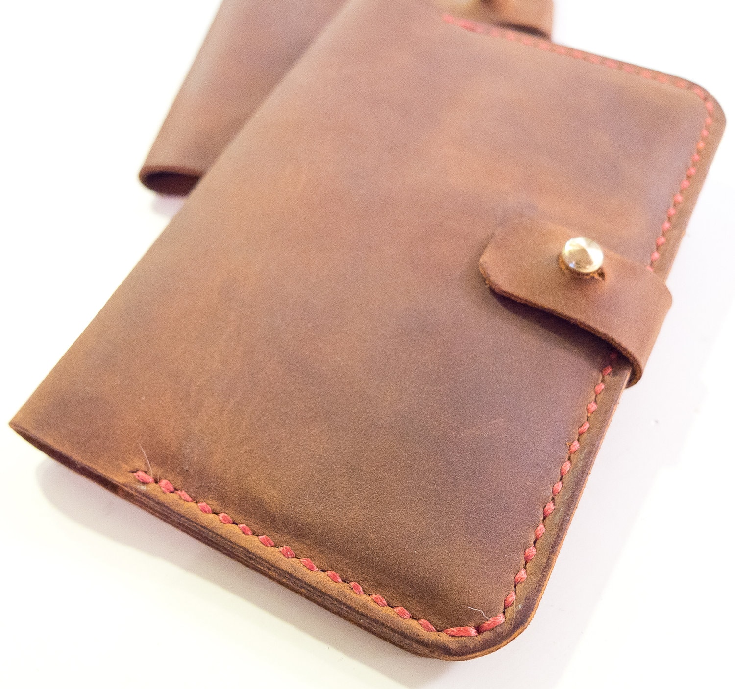 Leather Passport Wallet With Card Holder Hand Stitched. Etsy