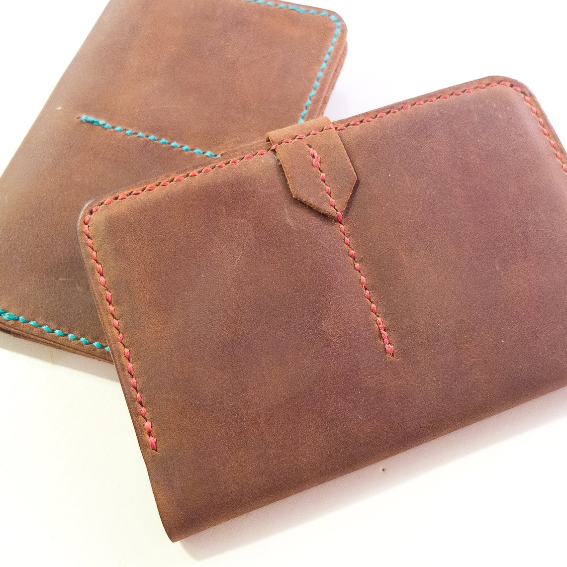 Leather Passport Wallet With Card Holder Hand Stitched. Etsy