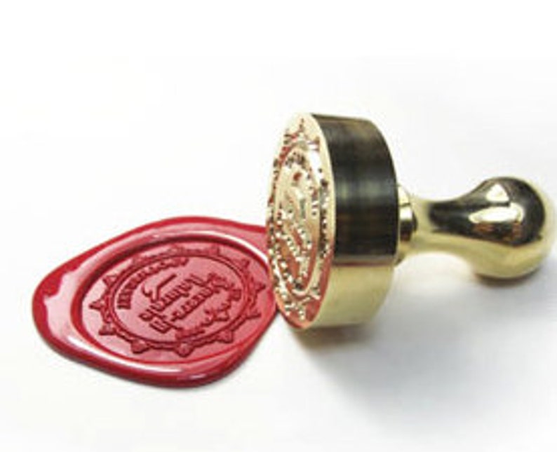Wax Seal Stamp, brass stamp, wax seal, custom made to order image 1