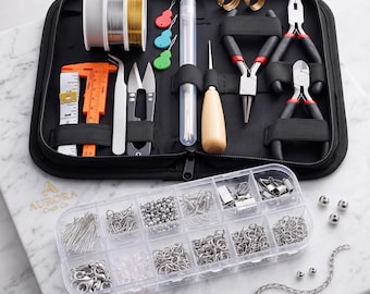 Jewelry Making Kit with Tools, Wire, Findings, Beading Supplies for Bracelets, Necklaces, Earrings