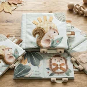 Soft Baby Sensory Book, Animal Theme, Interactive Textures, Early Learning Play