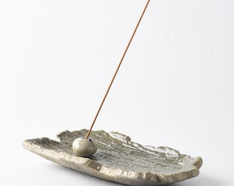 Vassoio porta incenso vintage giapponese, minimalista raccogli cenere in ceramica per bastoncini di incenso