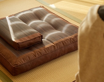 Meditation Cushion: Soft Grass Weave Zabuton for Temple, Home, Zen Practice