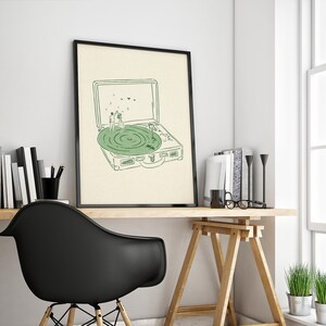 Dancing on a Record Print, Romantic Turntable Poster, Music Lover Wall Art image 4