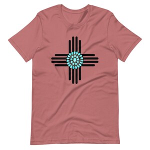 Turquoise Gem Zia Symbol Unisex T Shirt // Zia Symbol Shirt // New Mexico Shirt image 4
