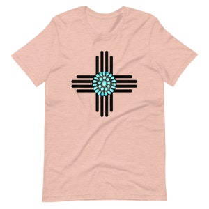 Turquoise Gem Zia Symbol Unisex T Shirt // Zia Symbol Shirt // New Mexico Shirt image 6