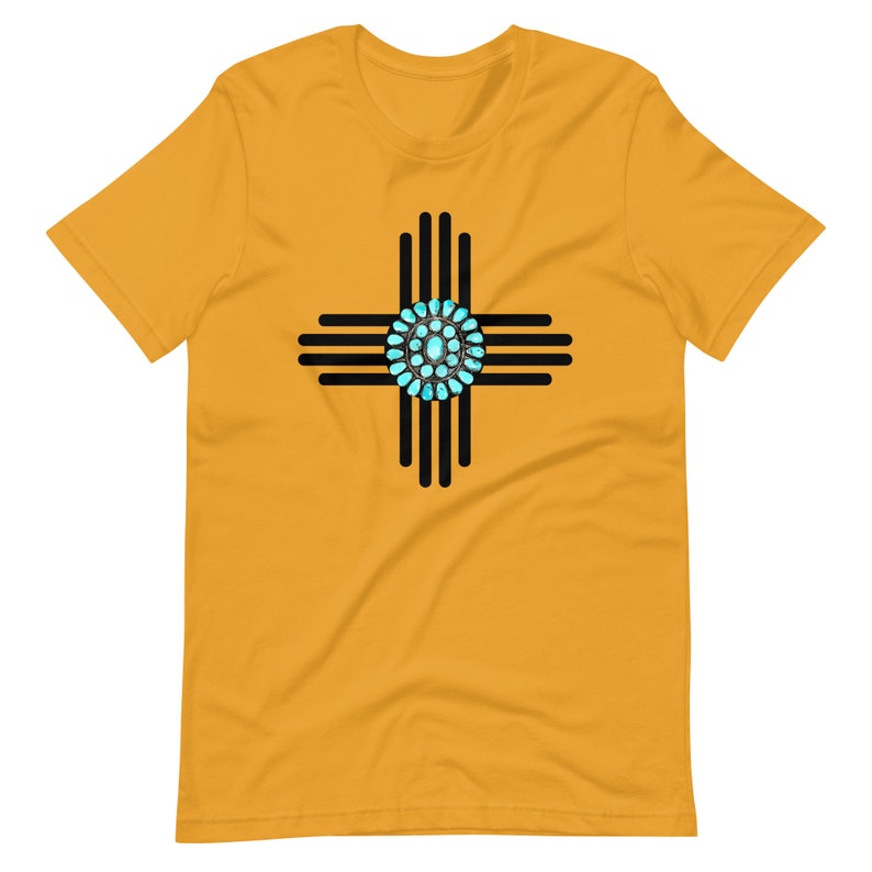 Turquoise Gem Zia Symbol Unisex T Shirt // Zia Symbol Shirt // New Mexico Shirt image 5