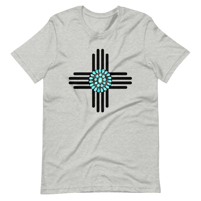 Turquoise Gem Zia Symbol Unisex T Shirt // Zia Symbol Shirt // New Mexico Shirt image 7