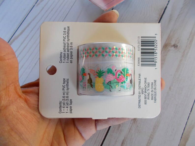 Flamingo Tape Tropical Craft Tape Toucan Washi Tape Scrapbook Supply Planner Supplies