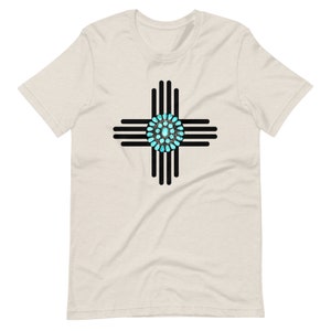 Turquoise Gem Zia Symbol Unisex T Shirt // Zia Symbol Shirt // New Mexico Shirt image 8